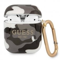 Originalus dėklas Guess GUA2UCAMG AirPods cover Juodas Camo Collection