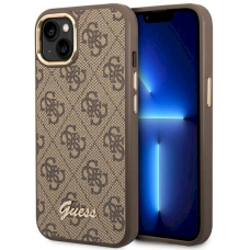 Originalus dėklas Guess GUHCP14MHG4SHW iPhone 14 Plus 6.7 Rudas / Rudas hard case 4G Vintage Gold Logo