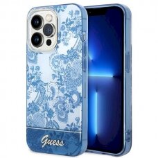 Originalus dėklas Guess GUHCP14XHGPLHB iPhone 14 Pro Max 6.7  Mėlynas/Mėlynas hardcase Porcelain Collection