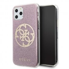 Originalus Guess Dėklas Guhcn65Pcuglpi Iphone 11 Pro Max Rožinis 4G Circle Glitter