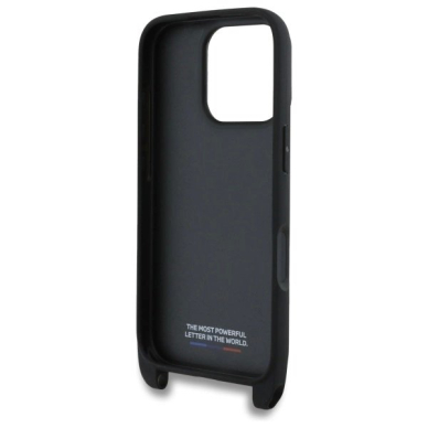 Orginalus BMW Dėklas M Edition Carbon Tricolor Lines  Strap  iPhone 16 Pro Max - Juodas 5