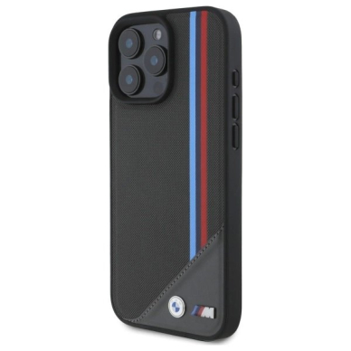 Orginalus BMW Dėklas M Meshed Tricolor Stripes MagSafe  iPhone 16 Pro Max - Pilkas 1