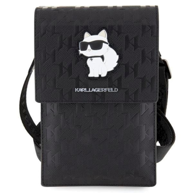 Orginalus dėklas Karl Lagerfeld Case KLWBSAKHPCK Handbag - Juodas Saffiano Monogram Choupette 1