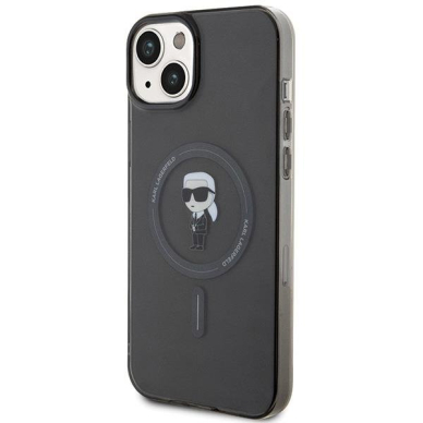 Orginalus dėklas Karl Lagerfeld IML Ikonik MagSafe case skirta iPhone 15 Plus - Juodas 1