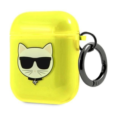 Orginalus dėklas Karl Lagerfeld KLA2UCHFY AirPods cover Geltonas Choupette 2