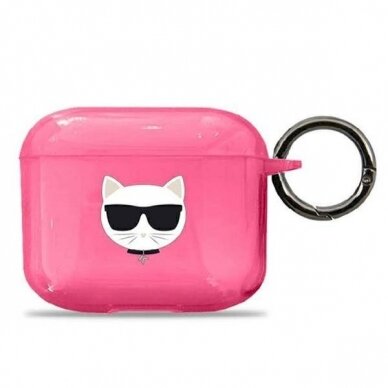 Orginalus dėklas Karl Lagerfeld KLA3UCHFP AirPods 3 cover /rožinis Choupette