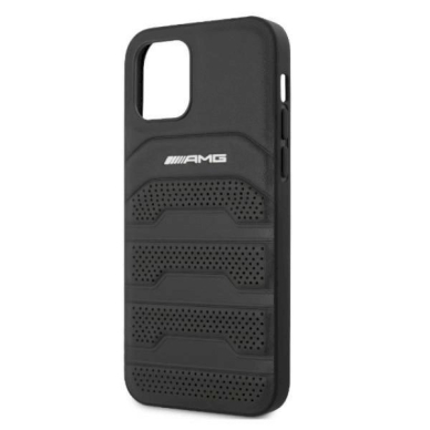 Originalus AMG dėklas AMHCP12LGSEBK iPhone 12 Pro Max 6,7"  Juodas hardcase Leather Debossed Lines 5