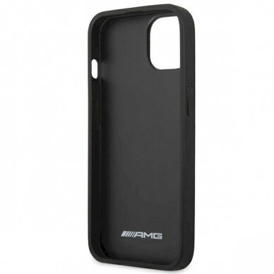 Originalus AMG dėklas AMHCP14SDOLBK iPhone 14 6.1 Juodas hardcase Leather Hot Stamped 6