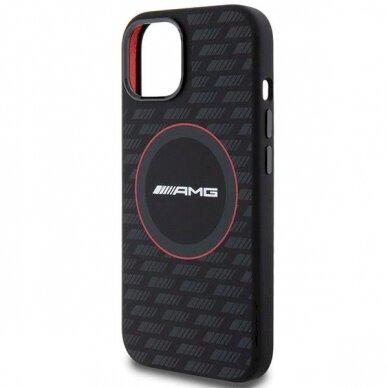 Originalus AMG dėklas Silicone Carbon Pattern MagSafe Case for iPhone 15/14/13 - Juodas 3