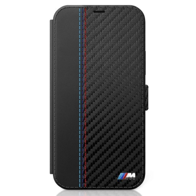 Originalus atverčiamas Bmw dėklas Bmflbkp12Smcarbk Iphone 12 Mini juodas M kolekcija Pu Carbon Stripe 1