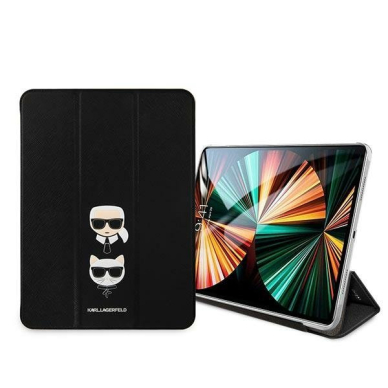 Originalus atverčiamas Karl Lagerfeld dėklas KLFC11OKCK iPad 11 Pro 2021 Saffiano Karl Choupette 1