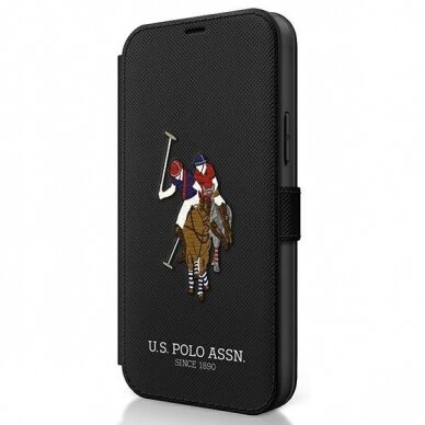 Originalus atverčiamas Us Polo dėklas Usflbkp12Spugflbk Iphone 12 Mini juodas Polo Embroidery kolekcija