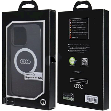 Originalus Audi dėklas IML Big Logo MagSafeiPhone 13 Pro / 13 - Juodas 6