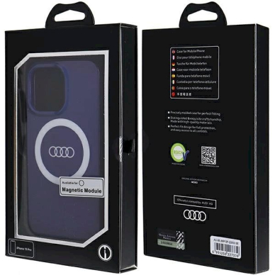 Originalus Audi dėklas IML Big Logo MagSafeiPhone 13 Pro / 13 - mėlynas 3