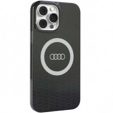 Originalus Audi dėklas IML Big Logo MagSafeiPhone 13 Pro Max - Juodas 5