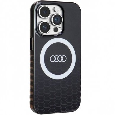 Originalus Audi dėklas IML Big Logo MagSafeiPhone 14 Pro - Juodas 5