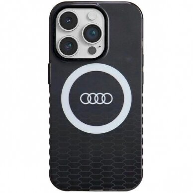 Originalus Audi dėklas IML Big Logo MagSafeiPhone 14 Pro - Juodas