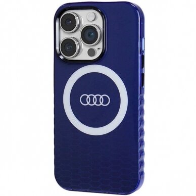 Originalus Audi dėklas IML Big Logo MagSafeiPhone 14 Pro - mėlynas 1