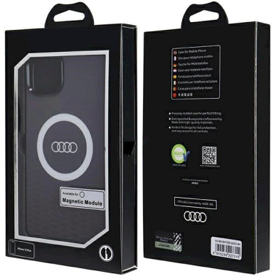 Originalus Audi dėklas IML Big Logo MagSafeiPhone 15 Plus / 14 Plus - Juodas 6