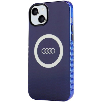 Originalus Audi dėklas IML Big Logo MagSafeiPhone 15 Plus / 14 Plus - mėlynas 1