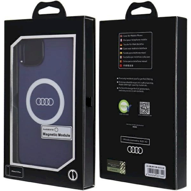 Originalus Audi dėklas IML Big Logo MagSafeiPhone 15 Plus / 14 Plus - mėlynas 6