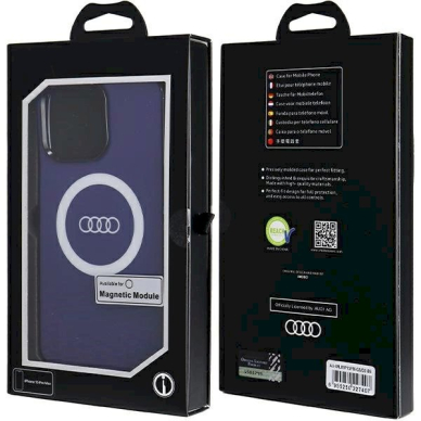 Originalus Audi dėklas IML Big Logo MagSafeiPhone 15 Pro Max - mėlynas 6