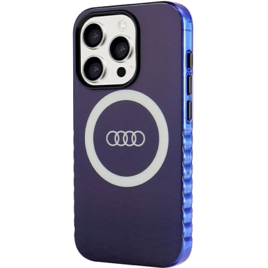 Originalus Audi dėklas IML Big Logo MagSafeiPhone 15 Pro - mėlynas 1