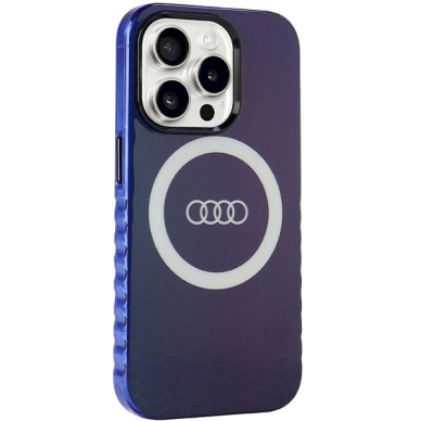 Originalus Audi dėklas IML Big Logo MagSafeiPhone 15 Pro - mėlynas 5