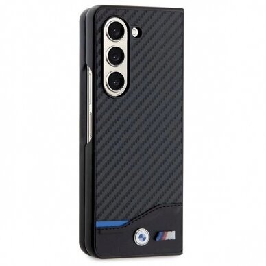 Originalus BMW dėklas Leather Carbon Samsung Galaxy Z Fold 5 - Juodas 3