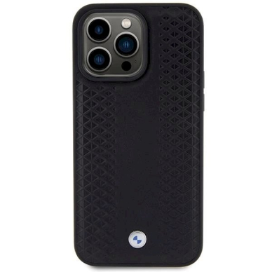 Originalus BMW dėklas Leather Diamond Pattern iPhone 15 Pro - Juodas 2