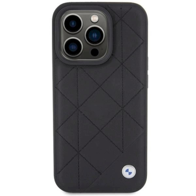 Originalus BMW dėklas Leather Quilted iPhone 15 Pro Max - Juodas 2