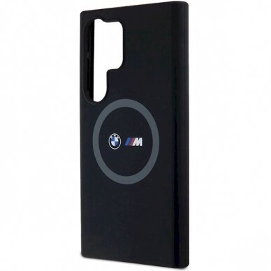 Originalus BMW dėklas M Silicone Printed Ring MagSafeSamsung Galaxy S24 Ultra - juodas 5