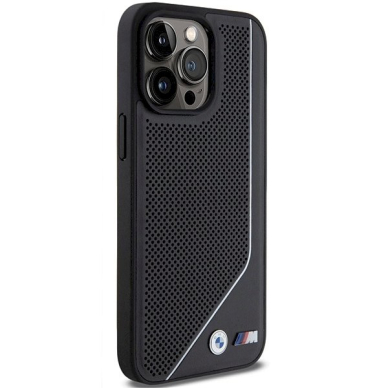 Originalus BMW dėklas Perforated Twisted Line MagSafeiPhone 15 Pro - juodas 3