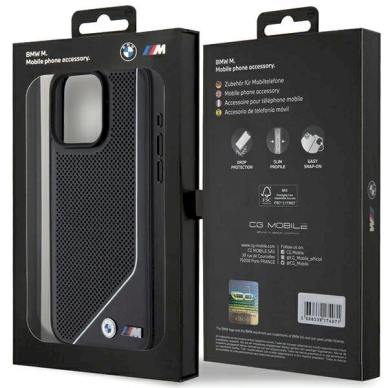 Originalus BMW dėklas Perforated Twisted Line MagSafeiPhone 15 Pro - juodas 7