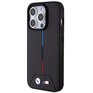 Originalus BMW dėklas Quilted Tricolor MagSafeiPhone 15 Pro Max - juodas 1