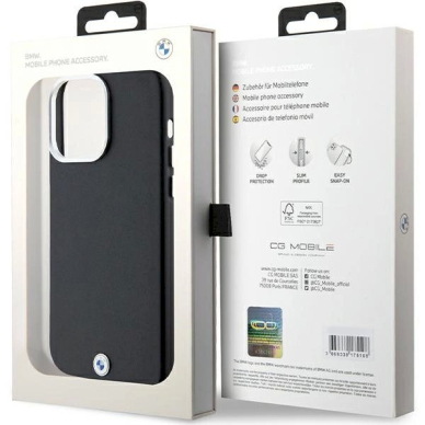 Originalus BMW dėklas Signature Wrapped Metal MagSafeiPhone 15 Pro Max - juodas 7