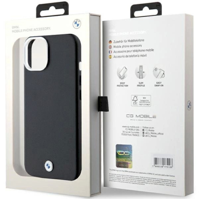 Originalus BMW dėklas Signature Wrapped Metal MagSafeiPhone 15/14/13 - juodas 7