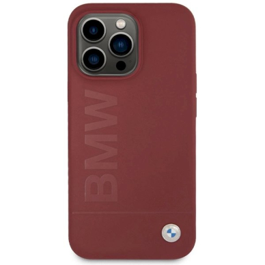 Originalus BMW dėklas Silicone Big Logo MagSafeiPhone 15 Pro Max raudonas 2