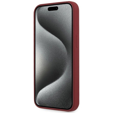 Originalus BMW dėklas Silicone Big Logo MagSafeiPhone 15 Pro Max raudonas 4