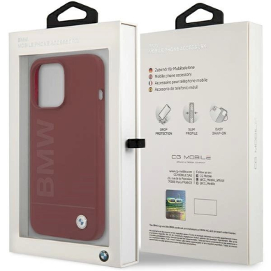 Originalus BMW dėklas Silicone Big Logo MagSafeiPhone 15 Pro Max raudonas 6