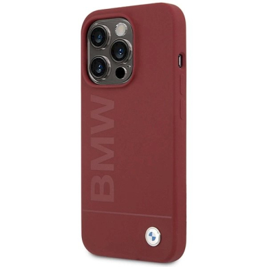 Originalus BMW dėklas Silicone Big Logo MagSafeiPhone 15 Pro raudonas 1