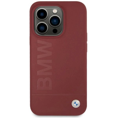 Originalus BMW dėklas Silicone Big Logo MagSafeiPhone 15 Pro raudonas 2