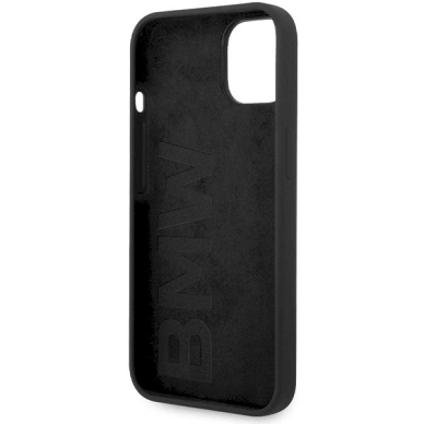 Originalus BMW dėklas Silicone Metal LogoiPhone 15 / 14 / 13 - juodas 6