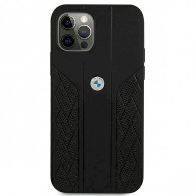 Originalus dėklas BMW BMHCP12LRSPPK iPhone 12 Pro Max 6,7"  Juodas hardcase Leather Curve Perforate 2