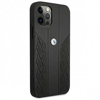 Originalus dėklas BMW BMHCP12LRSPPK iPhone 12 Pro Max 6,7"  Juodas hardcase Leather Curve Perforate 3