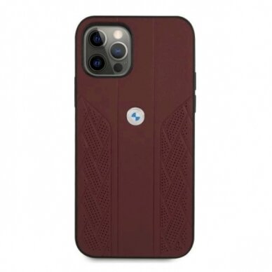 Originalus dėklas BMW BMHCP12LRSPPR iPhone 12 Pro Max 6,7" Raudonas hardcase Leather Curve Perforate 2