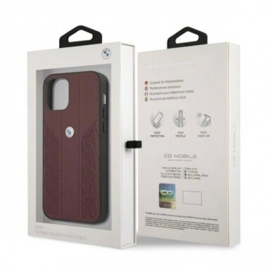 Originalus dėklas BMW BMHCP12LRSPPR iPhone 12 Pro Max 6,7" Raudonas hardcase Leather Curve Perforate 7