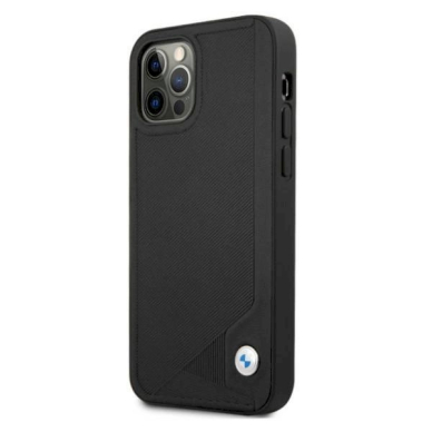 Originalus dėklas BMW BMHCP12MRCDPK iPhone 12/12 Pro 6,1"  Juodas hardcase Leather Deboss 1