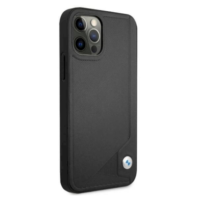 Originalus dėklas BMW BMHCP12MRCDPK iPhone 12/12 Pro 6,1"  Juodas hardcase Leather Deboss 3