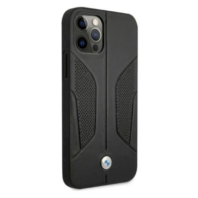 Originalus dėklas BMW BMHCP12MRSCSK iPhone 12/12 Pro 6,1"  Juodas hardcase Leather Perforate Sides 3